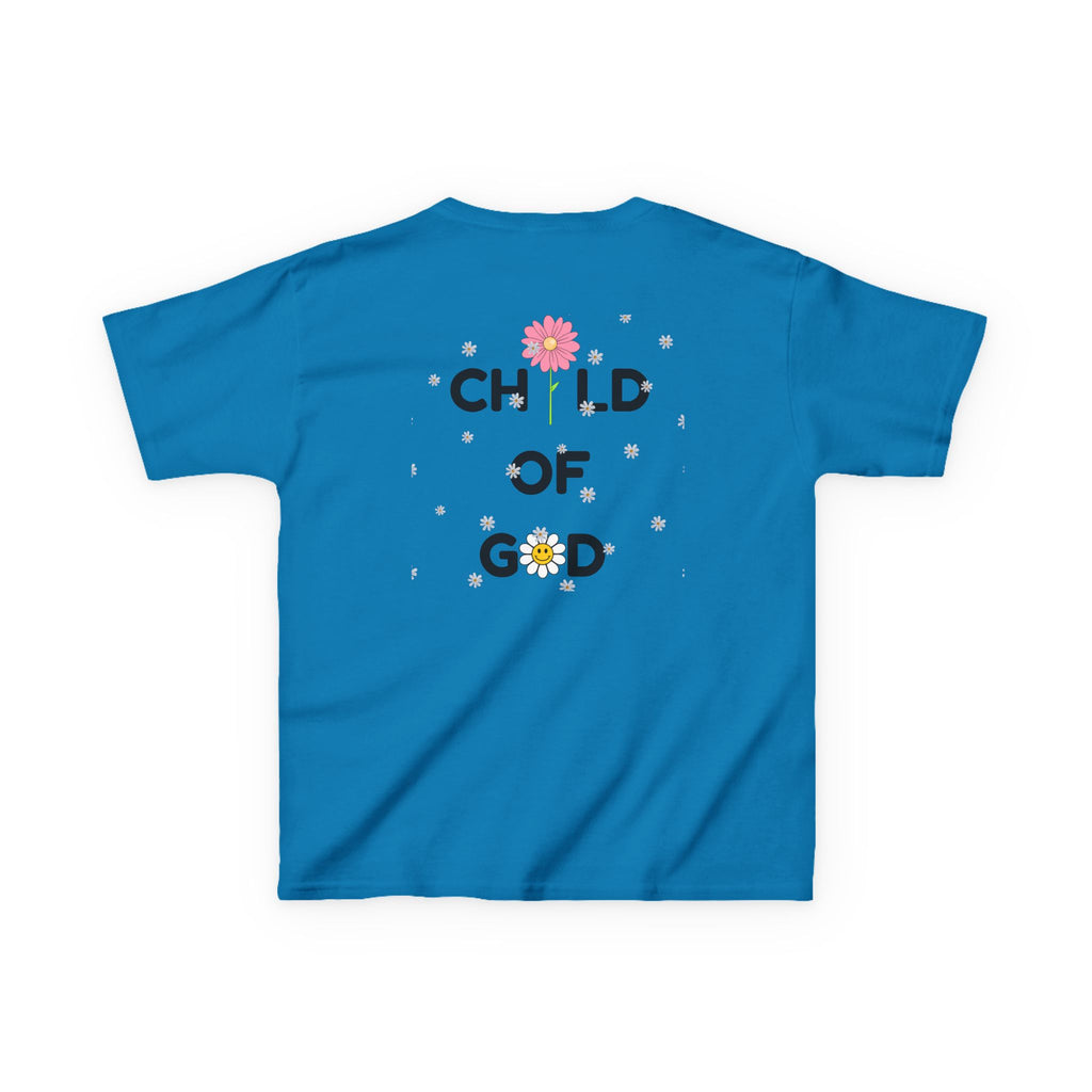 Child of God Kids Tee — Floral Daisy Christian T‑Shirt for Girls & Boys