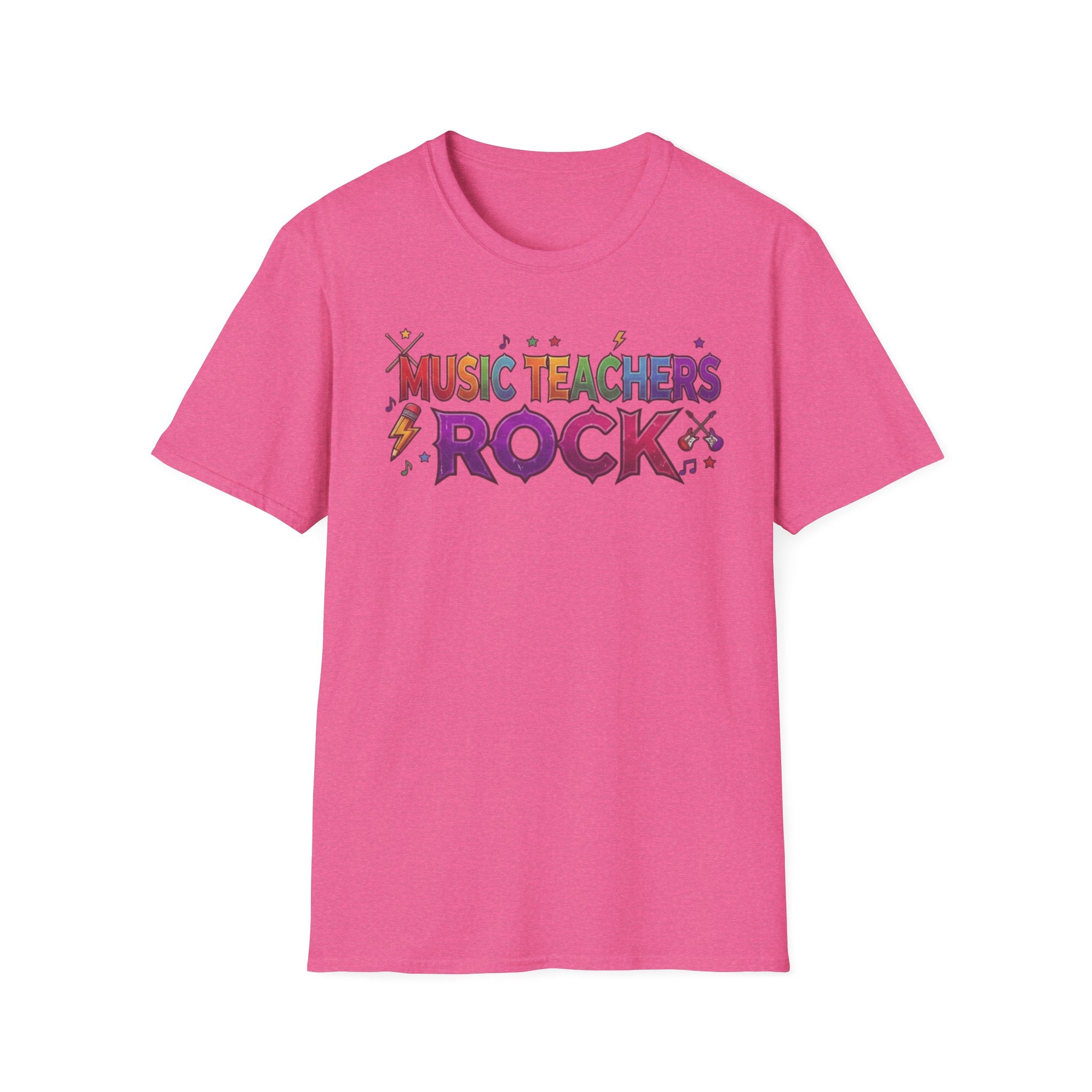 Music Teachers Rock T‑Shirt — Funky Colorful Graphic Tee for Music Educators