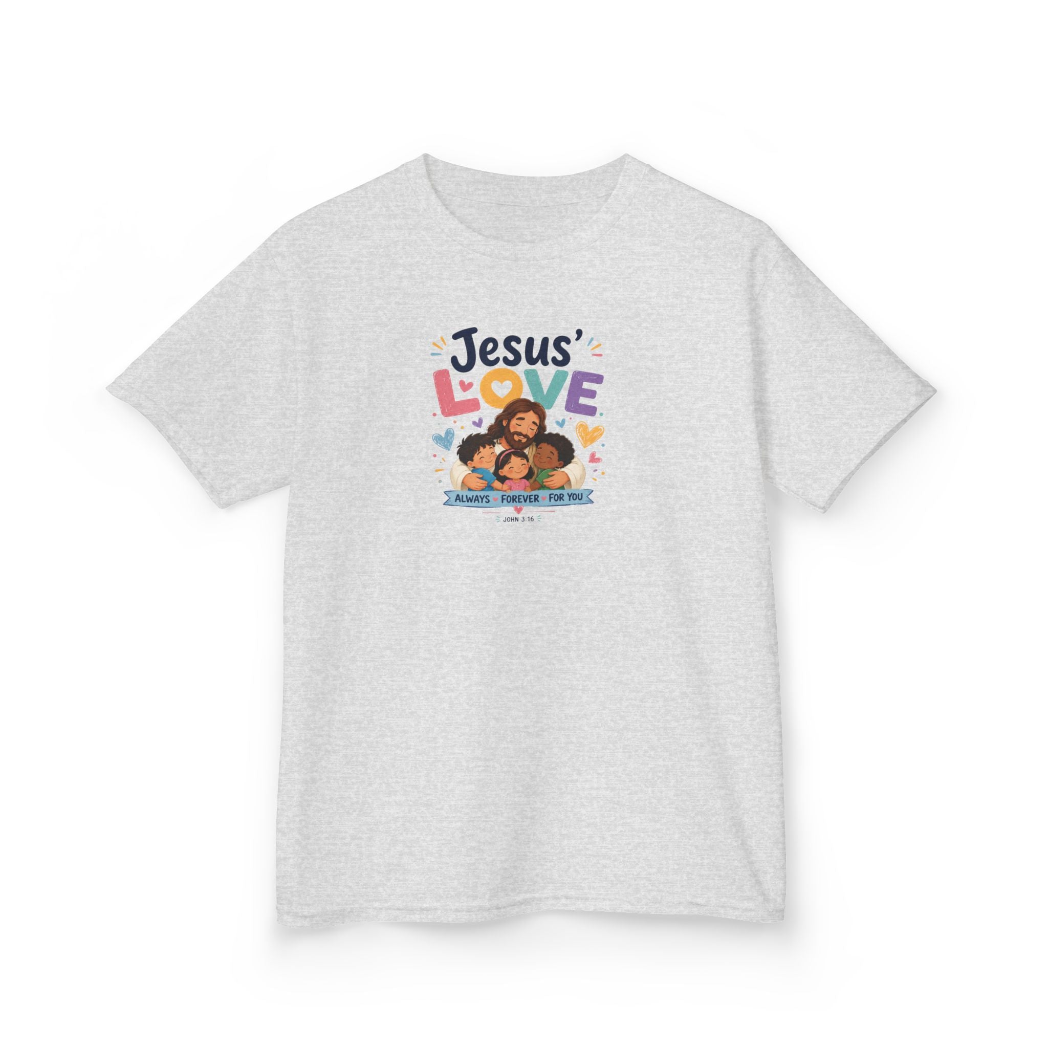 Kids Tee - "Jesus' Love" Colorful Faith Graphic