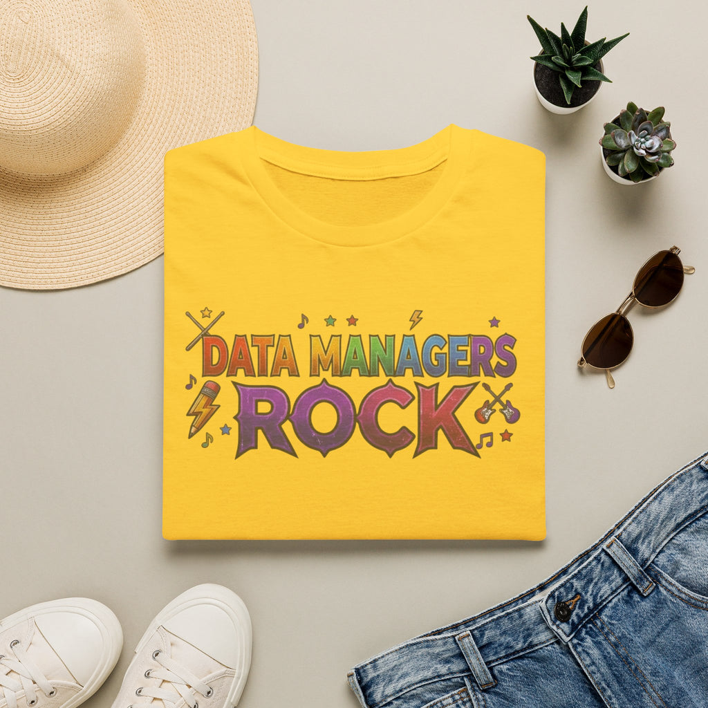 Data Managers Rock T-Shirt — Retro Rock Band Style Shirt for Data Professionals