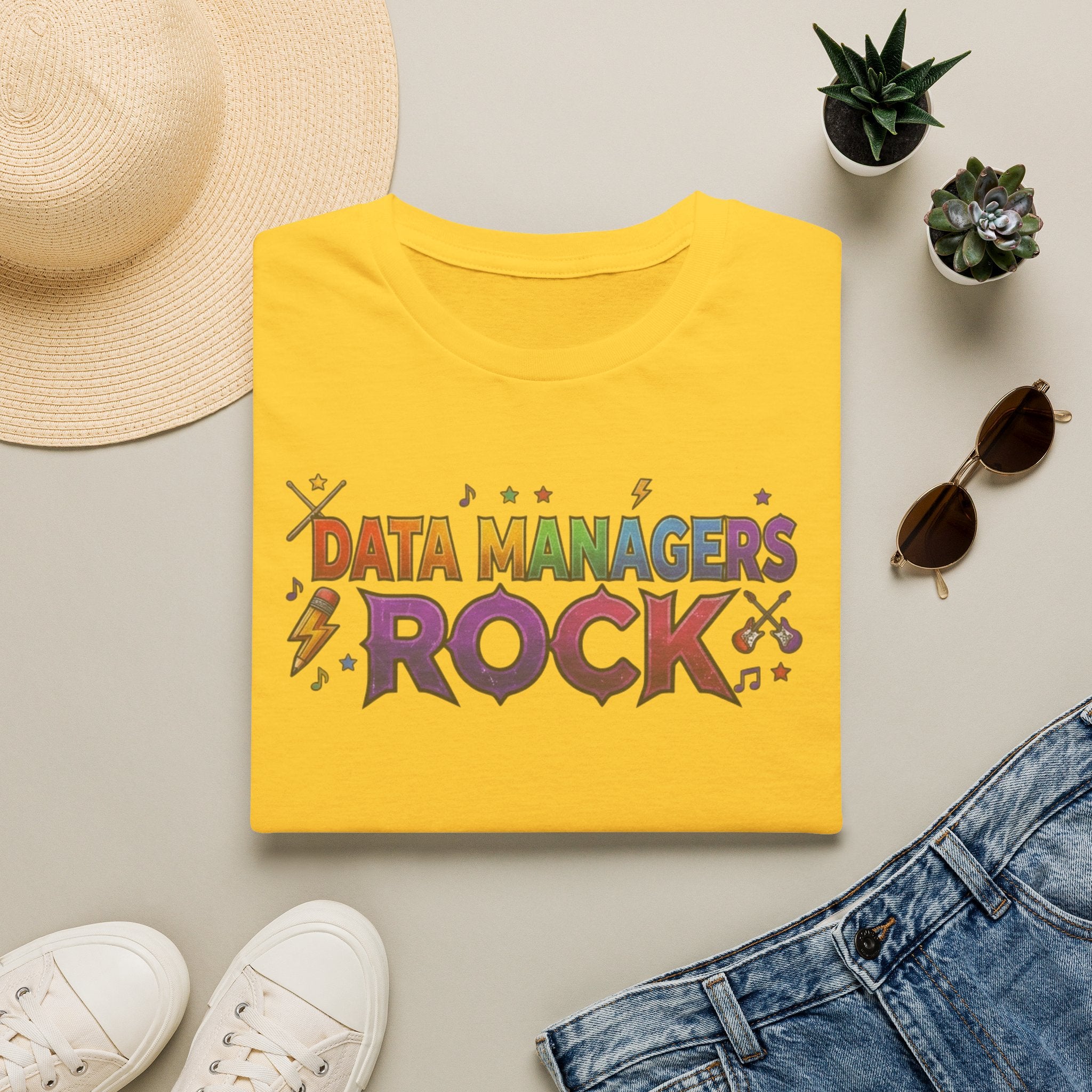 Data Managers Rock T-Shirt — Retro Rock Band Style Shirt for Data Professionals