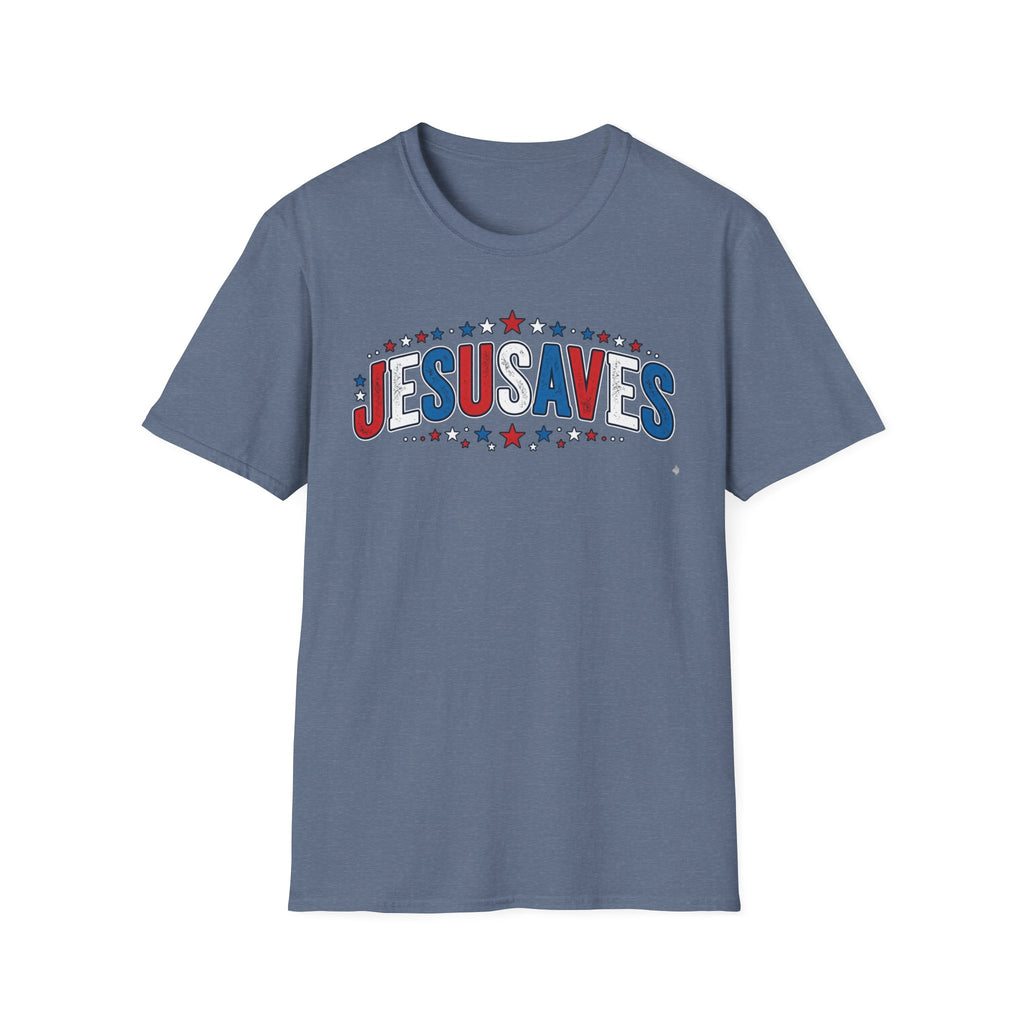 Jesus Saves T-Shirt — Patriotic Christian Faith Tee
