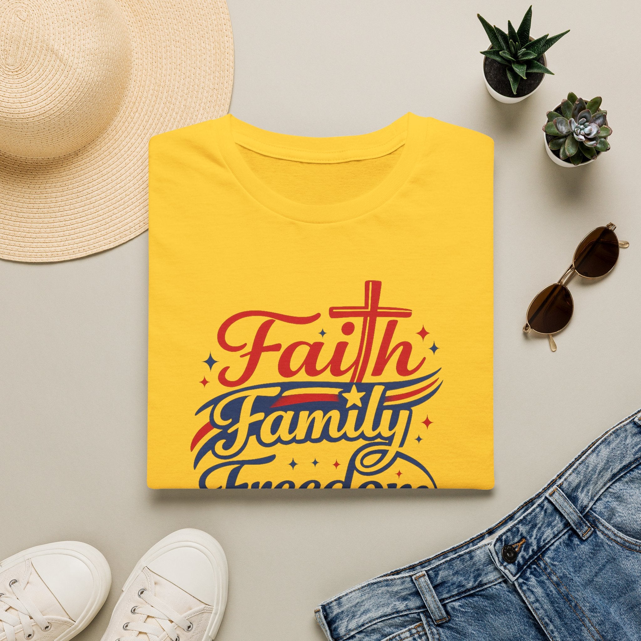 Faith Family Freedom T-Shirt — Patriotic Christian Tee