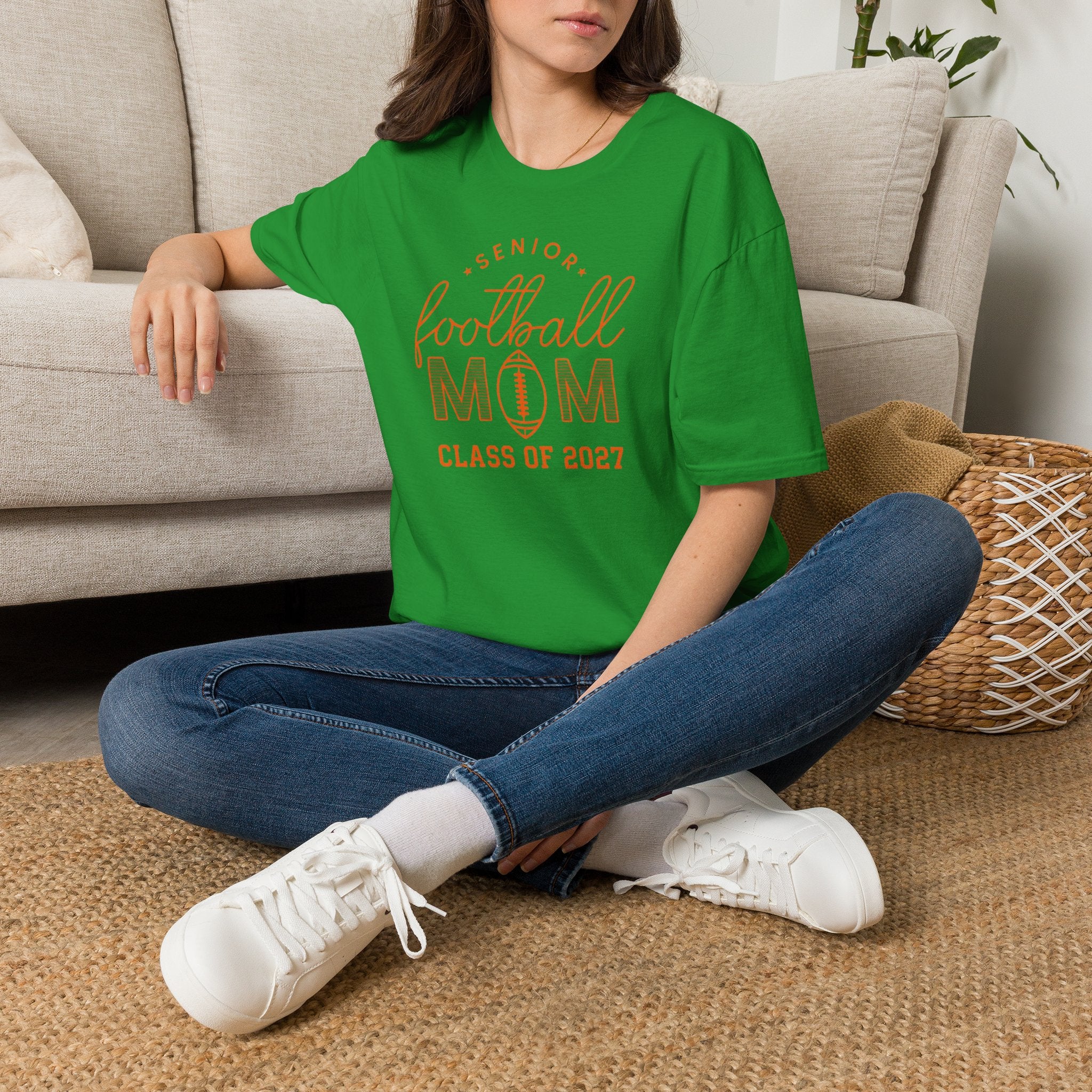 Senior Football Mom T‑Shirt — Class of 2027 Football Mom Tee