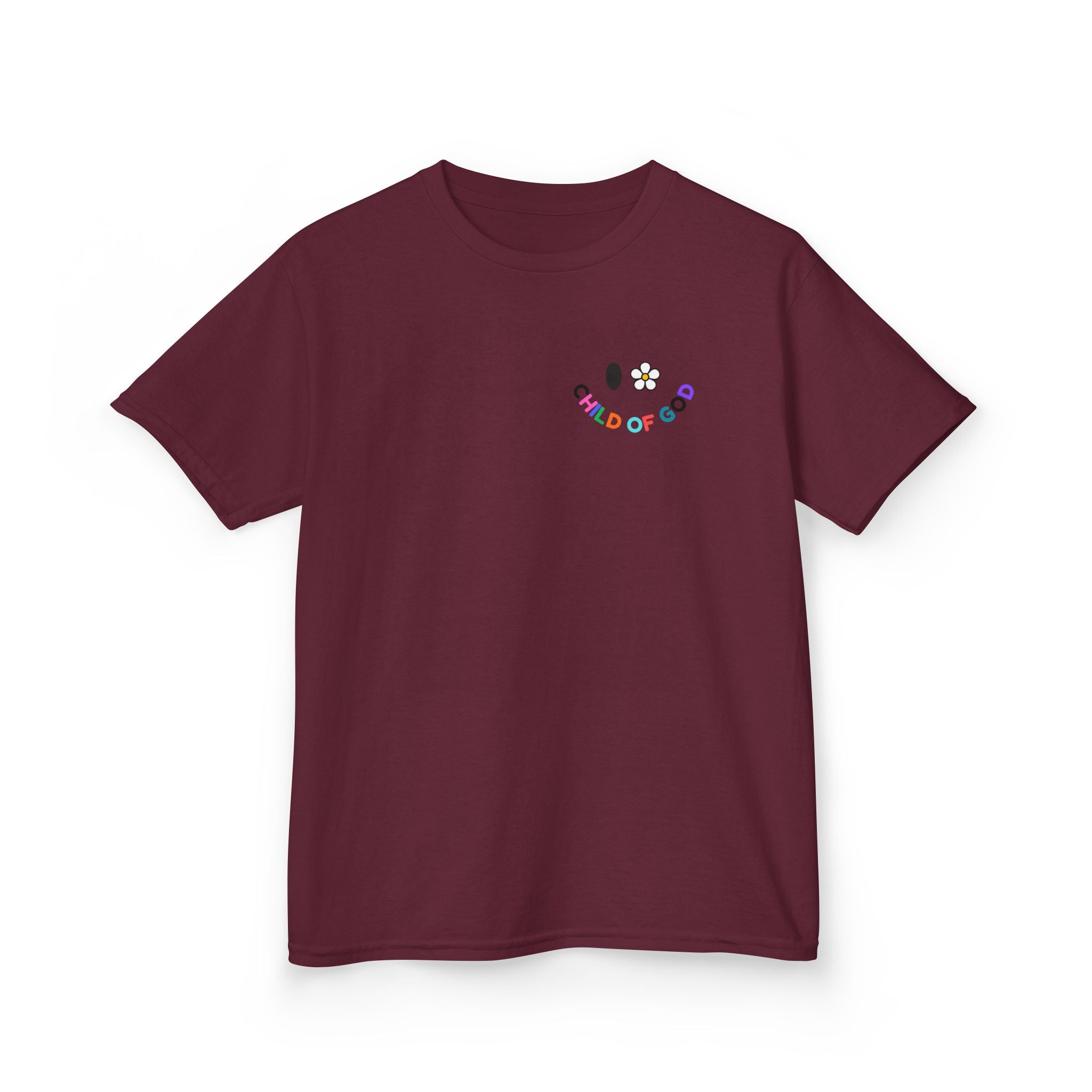 Child of God Kids Tee — Floral Daisy Christian T‑Shirt for Girls & Boys