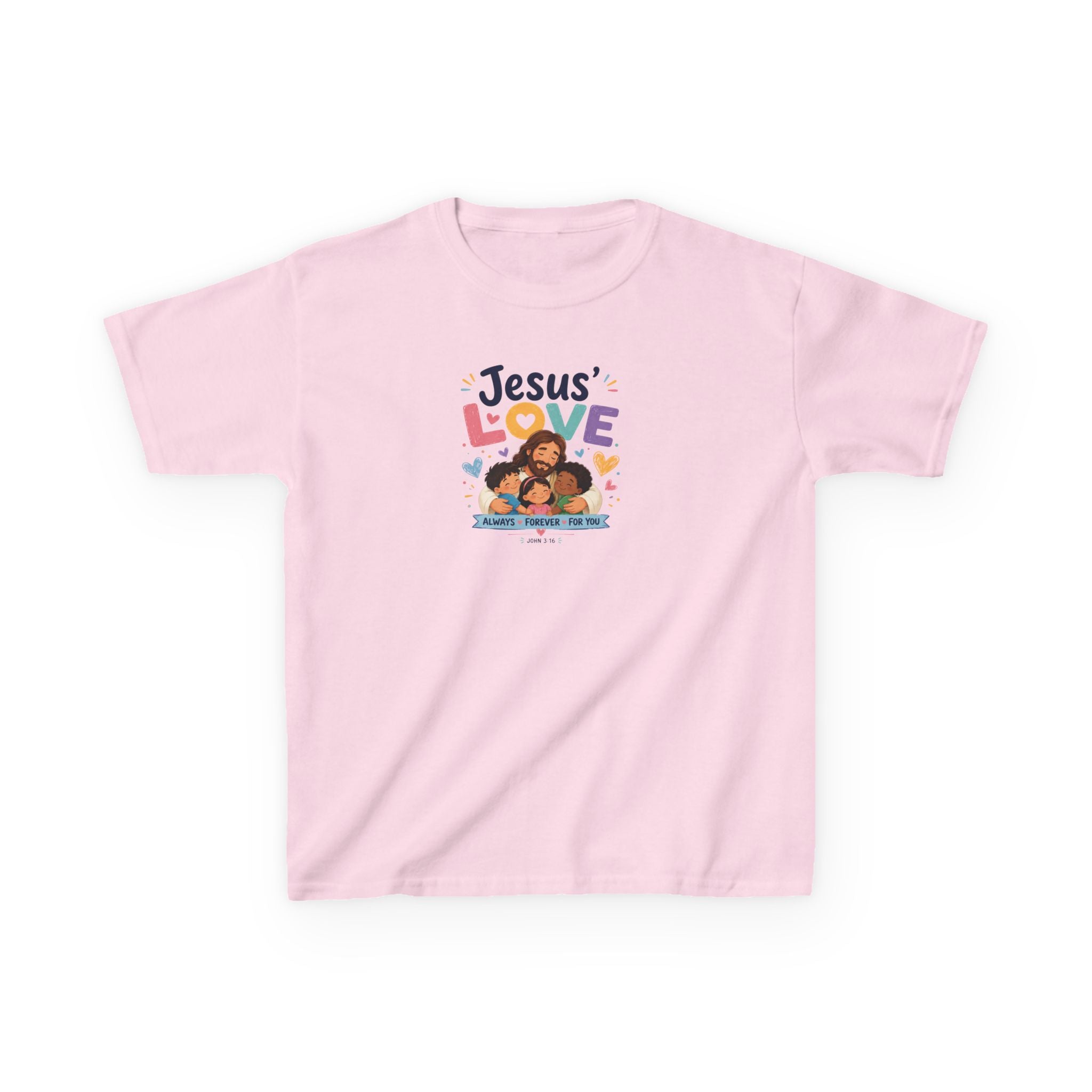 Kids Tee - "Jesus' Love" Colorful Faith Graphic