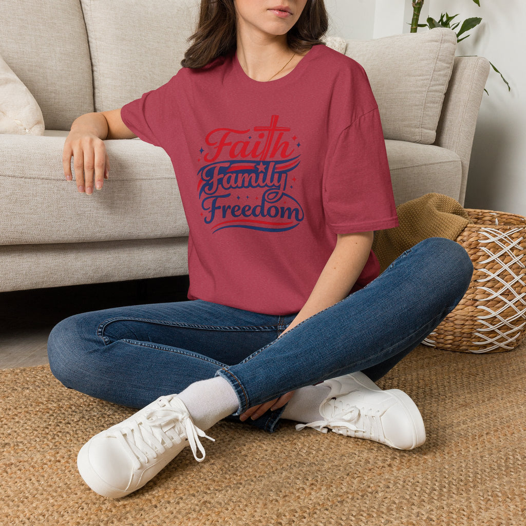 Faith Family Freedom T-Shirt — Patriotic Christian Tee