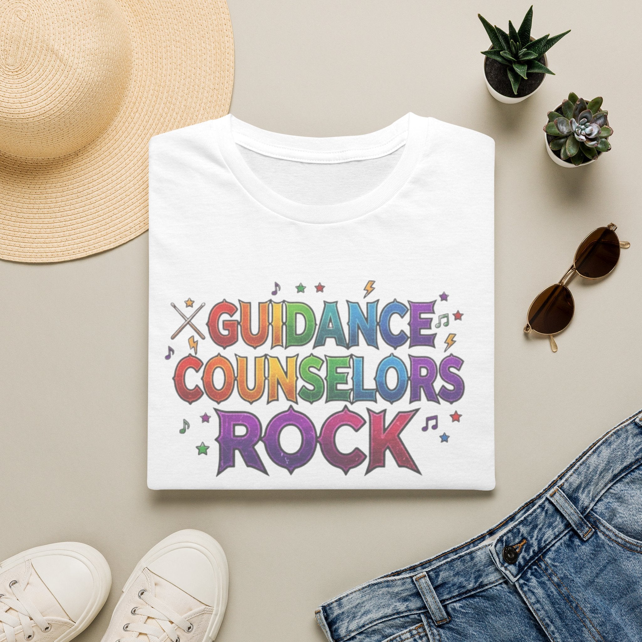 Guidance Counselors Rock T-Shirt — Colorful Retro School Counselor Appreciation Tee