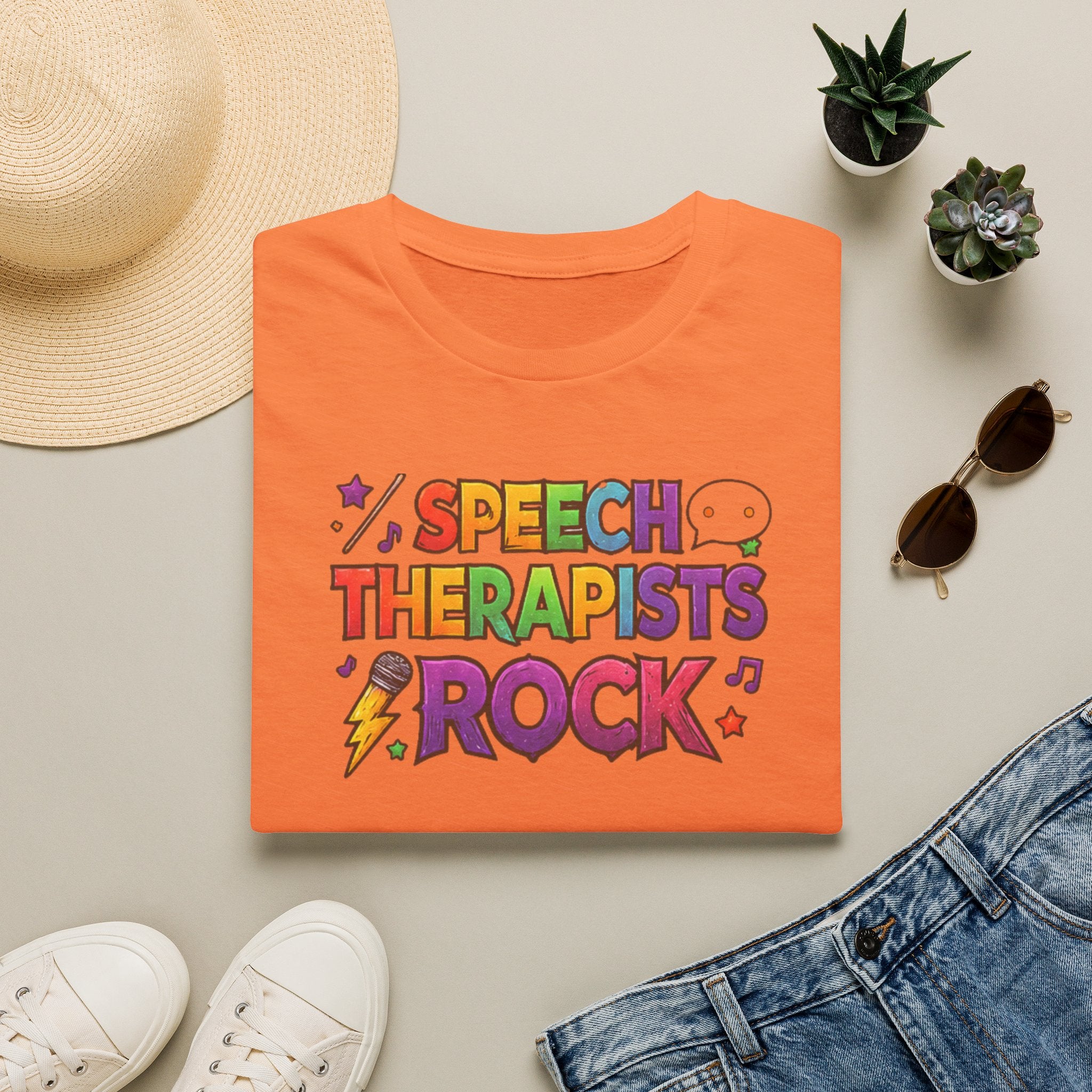 Speech Therapists Rock T-Shirt — Colorful Retro Graphic Tee for SLPs