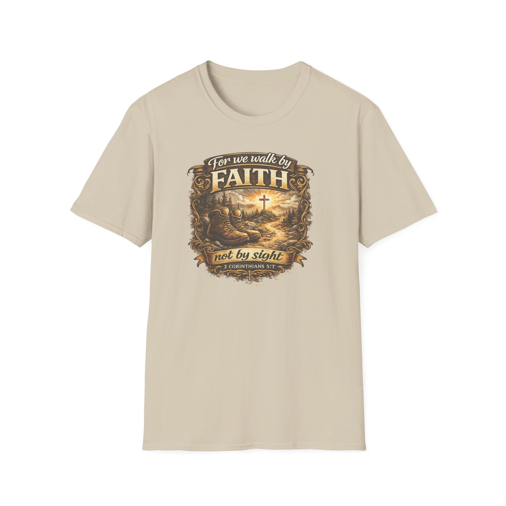 For We Walk By Faith Not By Sight Christian Tee